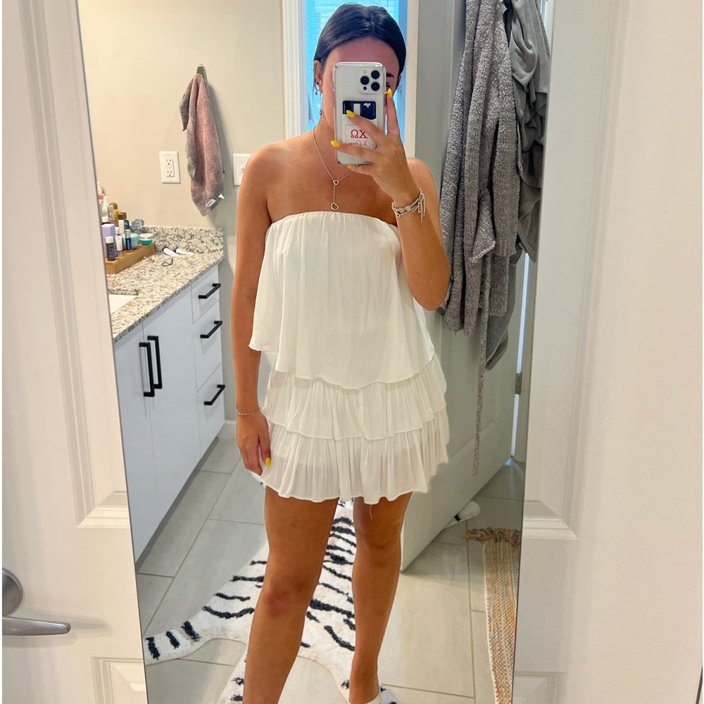 White Strapless Romper